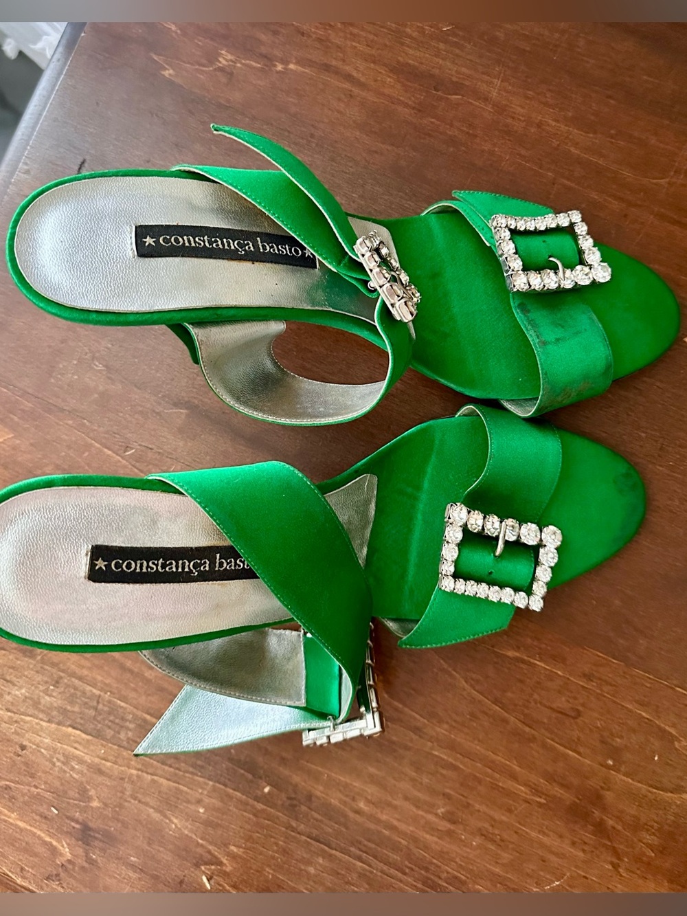 Constanca Basto Satin High Heel Mules